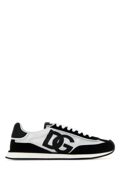 Dolce & Gabbana Men Two-tone Mesh And Suede Dg Aria Sneakers In Multi