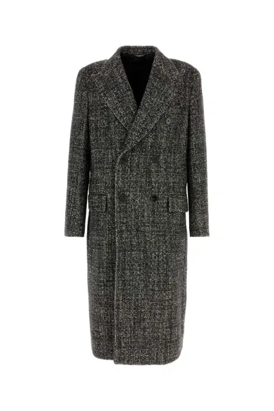 Dolce & Gabbana Men Two-tone Wool Blend Coat In Multi