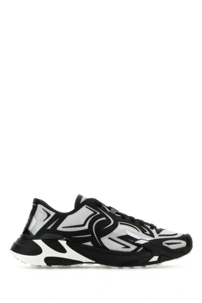 DOLCE & GABBANA DOLCE & GABBANA MEN TWO-TONES FABRIC DRAGON SNEAKERS