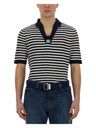 DOLCE & GABBANA MEN'S V-NECK POLO SHIRT | SIZE 52 | GXZ09Z
