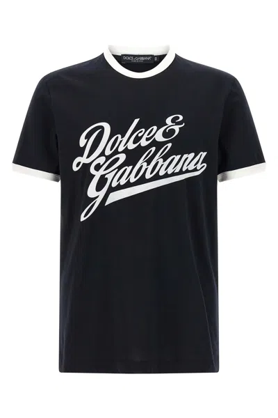 DOLCE & GABBANA DOLCE & GABBANA MEN VELVET LOGO T-SHIRT