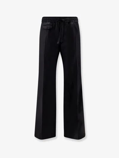 Dolce & Gabbana Men Virgin Wool Trousers In Black