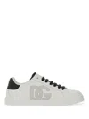 Dolce & Gabbana White And Black Leather Sneakers In White