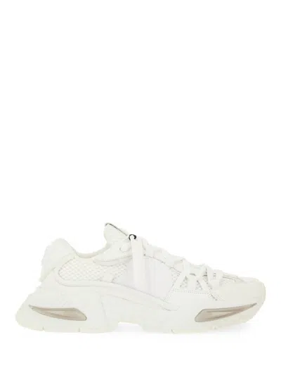 Dolce & Gabbana Airmaster Knitted Low Top Sneakers In White