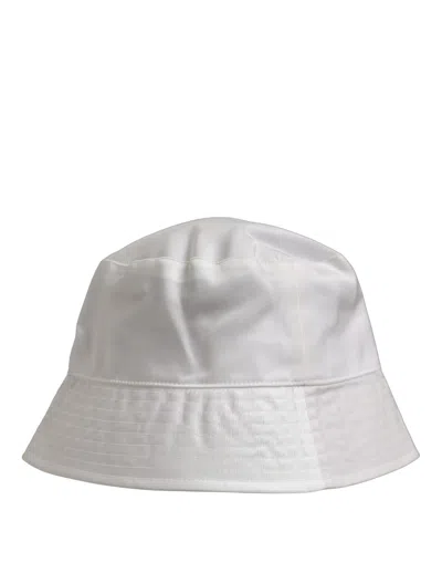 Dolce & Gabbana Men White Nylon Wide Brim Bucket Capello Men's Hat