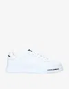 Dolce & Gabbana Leather Sneakers With Lateral Logo Patch In White