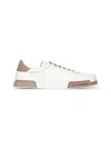 Dolce & Gabbana Portofino Yatch Sneakers In Calfskin Color White And Dove Grey