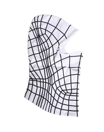 Dolce & Gabbana Men White Stripes Nylon Ski Mask Balaclava Hat