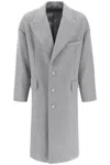 Dolce & Gabbana Grey Single Breasted Wool Coat In Grey
