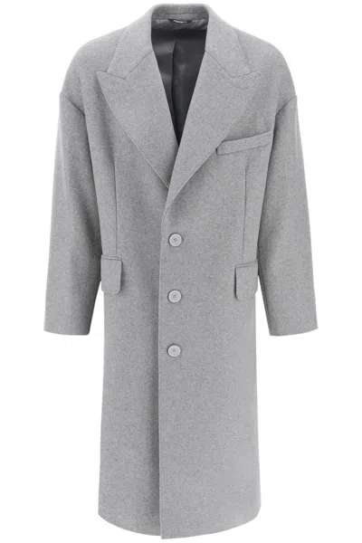 Dolce & Gabbana Grey Deconstructed Maxi Jacket For Men