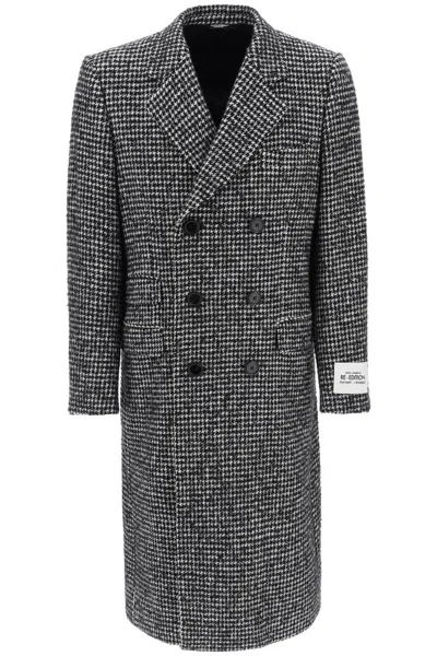 Dolce & Gabbana Men's Wool Houndstooth Jacket With Double-breasted Design And Re-edition Label In Multicolor