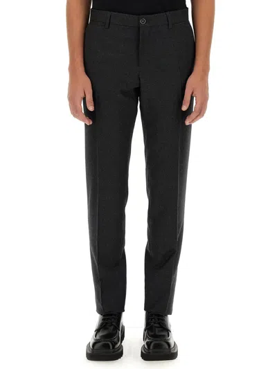 Dolce & Gabbana Regular Fit Wool Pants In Black