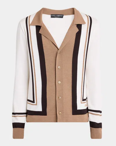 DOLCE & GABBANA MEN'S WOOL-SILK BUTTON-DOWN SHIRT