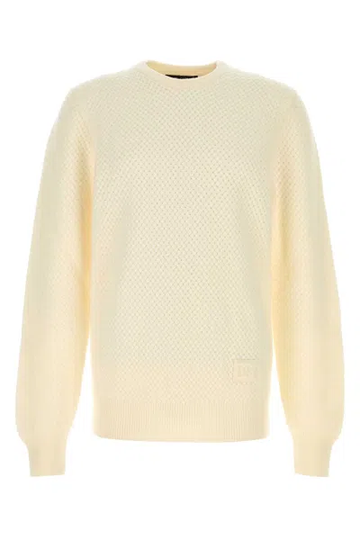 Dolce & Gabbana Textured Virgin Wool Sweater In Neutral