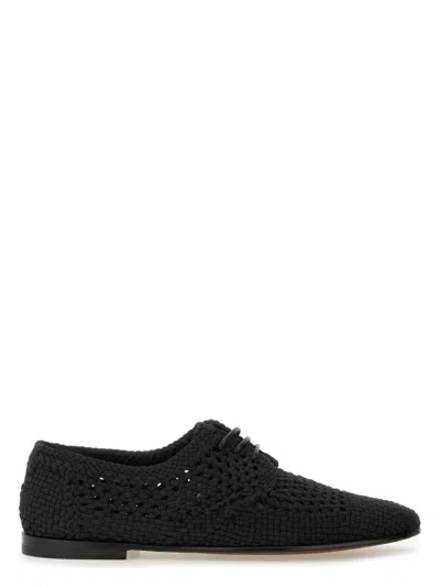 DOLCE & GABBANA MEN'S WOVEN FABRIC DERBY SHOE