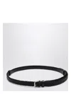 Dolce & Gabbana Black Belt With Buckle Closure And Interwoven Design In Leather Man