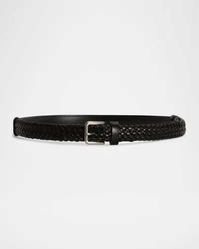 DOLCE & GABBANA MEN'S WOVEN LEATHER BELT