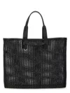 Dolce & Gabbana Leather Intreccio Shopper Bag In Black