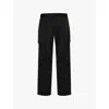 Dolce & Gabbana Single-pleated Cargo Pants With Embroidered Monogram In Black