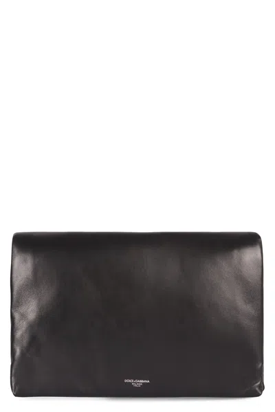 Dolce & Gabbana Mens Leather Crossbody Handbag In Black