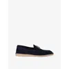 Dolce & Gabbana Dg Logo Suede Loafers In Blue