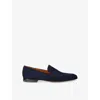 Dolce & Gabbana Logo-embellished Suede Loafers In Blue