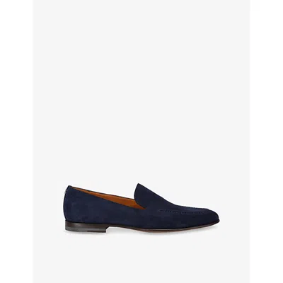 Dolce & Gabbana Mens Navy Vivaldi Suede Loafers Eur 43 / 9 Uk In Blue