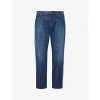 Dolce & Gabbana Faded Stitched Cotton Jeans With Back Pockets In Washed Blue