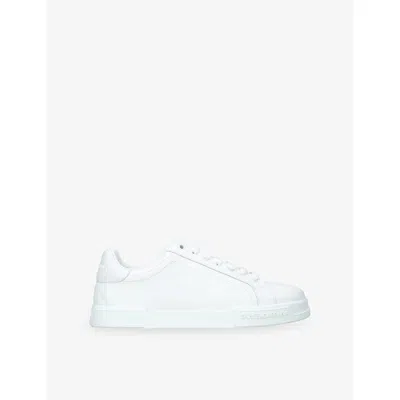 Dolce & Gabbana Portofino Light White Sneakers With Logo Patch On The Tongue And Tonal Logo Lettering On The Heel In