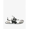 DOLCE & GABBANA DOLCE & GABBANA MEN'S WHITE/BLK AIR MASTER LOGO-EMBELLISHED LEATHER LOW-TOP TRAINERS