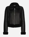 Dolce & Gabbana Lambskin Biker Jacket In Black