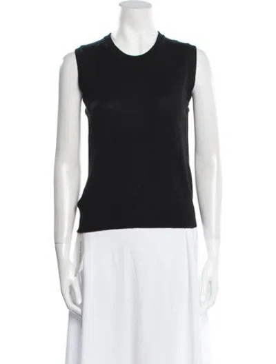 Pre-owned Dolce & Gabbana Merino Wool Crew Neck Sweater In Black