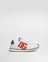Dolce & Gabbana White/oth Kids' Aria Leather And Mesh Low-top Trainers Eur 33 / 1 Uk In Multi