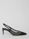 Dolce & Gabbana Lollo 60 Patent Leather And Mesh Slingback Pumps In Black