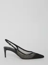 Dolce & Gabbana Vernice Patent Leather-trimmed Mesh Slingback Pumps In Black