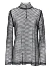 Dolce & Gabbana Delicate High Neck Mesh Blouse In Black