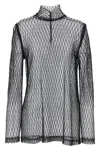 Dolce & Gabbana Delicate High Neck Mesh Blouse In Black