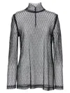 Dolce & Gabbana Delicate High Neck Mesh Blouse In Black