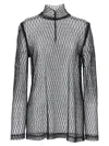 Dolce & Gabbana Delicate High Neck Mesh Blouse In Black
