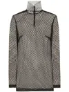 Dolce & Gabbana Sheer Mesh Sleeveless High Neck Top In Schwarz