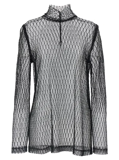 Dolce & Gabbana Mesh Blouse Shirt And Blouse In Black