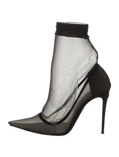 Pre-owned Dolce & Gabbana Mesh Boots In Black