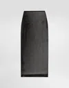 Dolce & Gabbana Mesh Midi Pencil Skirt In Black