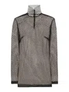 Dolce & Gabbana Sheer Mesh Sleeveless High Neck Top In Black