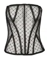 Dolce & Gabbana Mesh Tulle Bustier Tops Black In Black