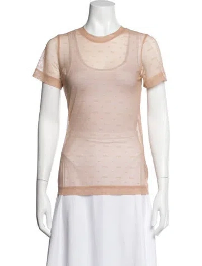Pre-owned Dolce & Gabbana Mesh Graphic Print T-shirt In Pink