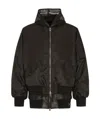 Dolce & Gabbana Nylon Jand Mesh Jacket With Hood In Black