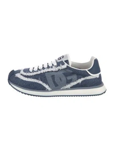 Pre-owned Dolce & Gabbana Mesh Patterned Athletic Sneakers In Blue