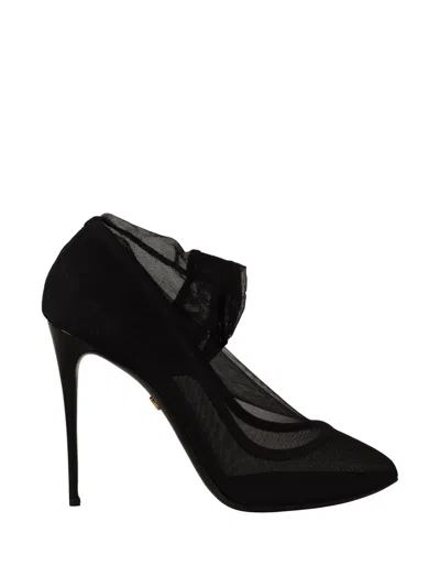 Dolce & Gabbana Mesh Pointed-toe Pumps In Black