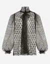 Dolce & Gabbana Mesh Turtleneck Shirt In Black